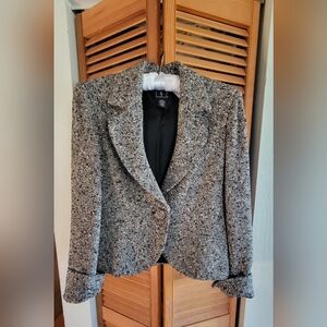 INC International Concepts Black and White Tweed Blazer